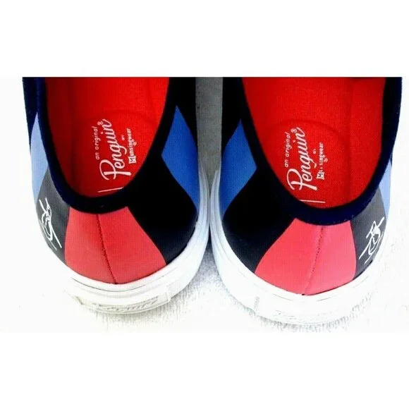 Original Penguin Men's Sam Stripe Slip On Canvas Shoes Navy Blue White NIB - Picture 5 of 5